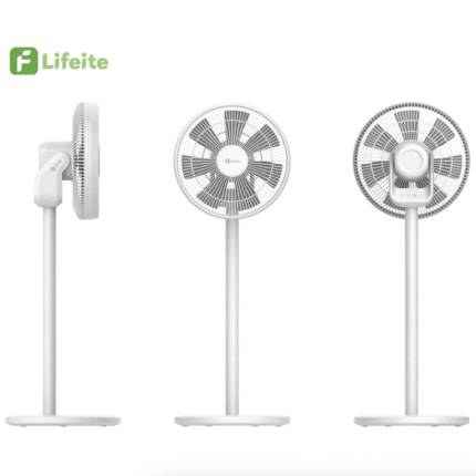 מאוורר נייד נטען LIFEITE עם שלט רחוק ועיצוב קומפקטי